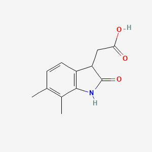 (6,7-dimethyl-2-oxo-2,3-dihydro-1H-indol-3-yl)acetic acid structure, CAS 915921-16-3