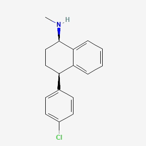 1-Naphthalenamine, 4-(4-chlorophenyl)-1,2,3,4-tetrahydro-N-methyl-, cis- (9CI) structure, CAS 107538-91-0
