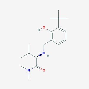 Butanamide, 2-[[[3-(1,1-dimethylethyl)-2-hydroxyphenyl]methyl]amino]-N,N,3-trimethyl-, (2S)- structure, CAS 1424356-79-5