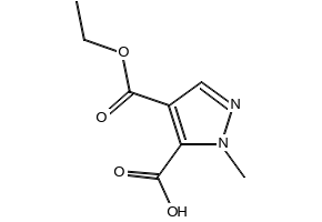 4-Ethyl hydrogen 1-methyl-1h-pyrazole-4,5-dicarboxylate structure, CAS 81303-65-3