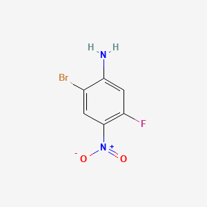 BenzenaMine, 2-broMo-5-fluoro-4-nitro- structure, CAS 952664-69-6