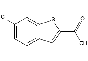 6-CHLORO-1-BENZOTHIOPHENE-2-CARBOXYLIC ACID structure, CAS 26018-73-5