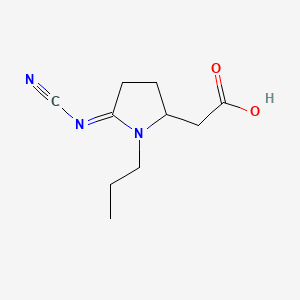 rac N-Propyl-2-cyaniMidopyrrolidine-5-acetic Acid structure, CAS 1246833-75-9