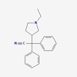 2-(1-ethylpyrrolidin-3-yl)-2,2-diphenylacetonitrile structure, CAS 3212-87-1