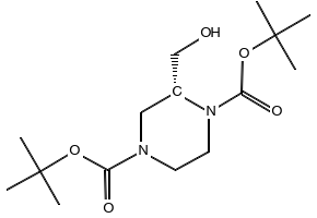 (R)-1,4-(DI-BOC)-2-(HYDROXYMETHYL)PIPERAZINE structure, CAS 1159598-21-6
