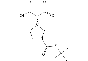 (R)-2-(1-(tert-butoxycarbonyl)pyrrolidin-3-yl)Malonic acid structure, CAS 1228312-13-7