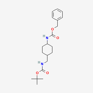 CarbaMic acid,[trans-4-[[[(1,1-diMethylethoxy)carbonyl]aMino]Methyl]cyclohexyl]-, phenylMethyl ester structure, CAS 192323-61-8