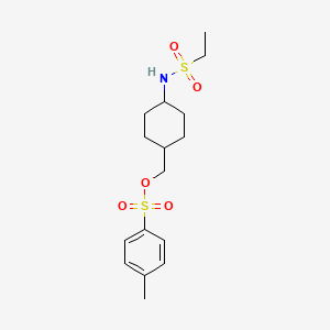 N-[trans-4-[[[(4-methylphenyl)sulfonyl]oxy]methyl]cyclohexyl] ethanesulfonamide structure, CAS 2169920-33-4