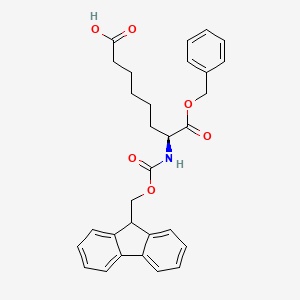 (7S)-8-(benzyloxy)-7-({[(9H-fluoren-9-yl)methoxy]carbonyl}amino)-8-oxooctanoic acid structure, CAS 2231421-07-9
