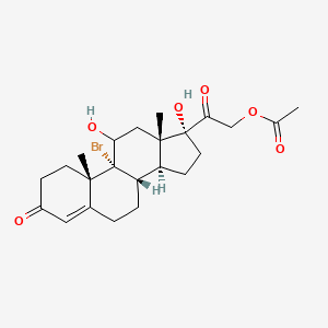 9-Bromo-11,17,21-trihydroxypregn-4-ene-3,20-dione 21-acetate structure, CAS 50733-54-5