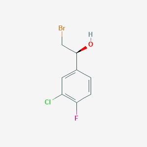 (S)-2-bromo-1-(3-chloro-4-fluorophenyl)ethanol structure, CAS 1568253-17-7