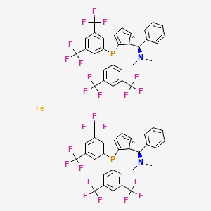 (ALPHAR,ALPHAR)-1,1'-BIS[ALPHA-(DIMETHYLAMINO)BENZYL]-(S,S)-,2'-BIS[BIS[3,5-BIS(TRIFLUOROMETHYL)PHENYL]PHOSPHINO]FERROCENE structure, CAS 494227-36-0