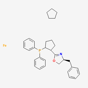 (2R)-1-[(4S)-4,5-dihydro-4-(phenylMethyl)-2-oxazolyl]-2-(diphenylphosphino)-Ferrocene structure, CAS 163169-14-0