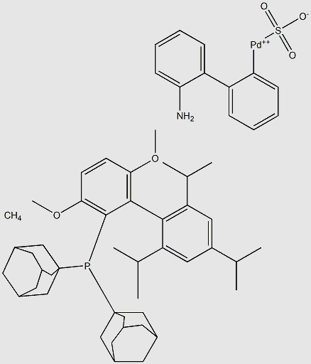 Methanesulfonato [2-(Di-1-adamantylphosphino)-2',4',6'-triisopropyl-3,6-dimethoxybiphenyl][2-(2'-amino-1,1'-biphenyl)]palladium(II) structure, CAS 1507404-60-5