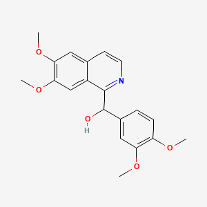 alpha-(3,4-dimethoxyphenyl)-6,7-dimethoxyisoquinoline-1-methanol structure, CAS 482-76-8