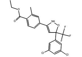 ethyl 4-(5-(3,5-dichlorophenyl)-5-(trifluoromethyl)-4,5-dihydroisoxazol-3-yl)-2-methylbenzoate structure, CAS 864725-61-1