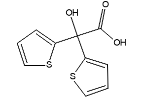 2-(2-Hydroxy-2,2-di(thiophen-2-yl)acetoxy)-2,2-di(thiophen-2-yl)acetic Acid structure, CAS 1207067-06-8