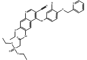 6-AMino-4-((3-chloro-4-(pyridin-2-ylMethoxy)phenyl)aMino)-7-ethoxyquinoline-3-carbonitrile (Hydrochloride) structure, CAS 915942-01-7