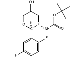 tert-butyl [(2R,3S)-2-(2,5-difluorophenyl)-5-hydroxytetrahydro-2H-pyran-3-yl]carbaMate structure, CAS 1172623-99-2