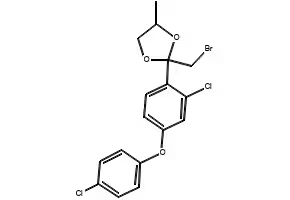 2-(BROMOMETHYL)-2-[2-CHLORO-4-(4-CHLOROPHENOXY)PHENYL]-4-METHYL-1,3-DIOXOLANE structure, CAS 873012-43-2