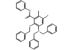2-Benzyloxy-3-dibenzylaMino-5-fluoro-6-Methyl-benzoic acid phenyl ester structure, CAS 1253799-29-9