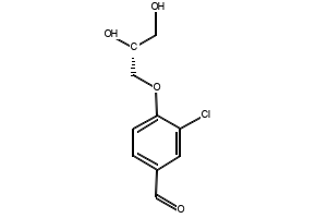 Benzaldehyde, 3-chloro-4-[(2R)-2,3-dihydroxypropoxy]- structure, CAS 1563017-36-6