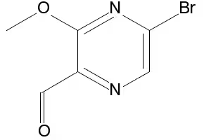 2-Pyrazinecarboxaldehyde, 5-bromo-3-methoxy- structure, CAS 2288709-85-1