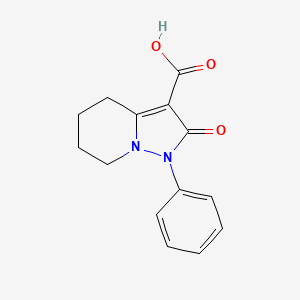 ethyl 2-oxo-1-phenyl-1,2,4,5,6,7-hexahydropyrazolo[1,5-a]pyridine-3-carboxylate structure, CAS 1818871-26-9