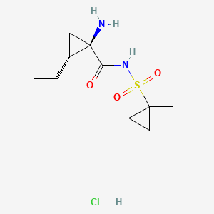 CYCLOPROPANECARBOXAMIDE, 1-AMINO-2-ETHENYL-N-[(1-METHYLCYCLOPROPYL)SULFONYL]-, HYDROCHLORIDE (1:1), (1R,2S)- structure, CAS 853269-58-6
