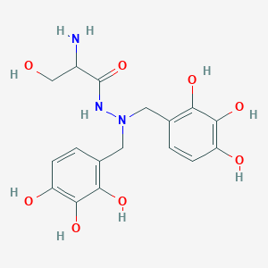 Serine, 2,2-bis[(2,3,4-trihydroxyphenyl)methyl]hydrazide structure, CAS 2472968-83-3