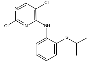 2,5-Dichloro-N-[2-[(1-methylethyl)thio]phenyl]-4-pyrimidinamine structure, CAS 1632485-14-3