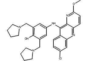 Pyronaridine structure, CAS 74847-35-1
