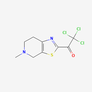 Ethanone, 2,2,2-trichloro-1-(4,5,6,7-tetrahydro-5-methylthiazolo[5,4-c]pyridin-2-yl)- structure, CAS 2408469-02-1