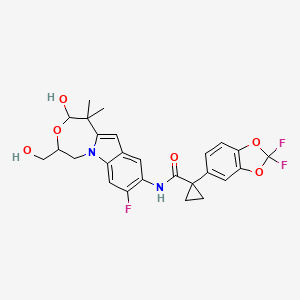 1-(2,2-Difluorobenzo[d][1,3]dioxol-5-yl)-N-(8-fluoro-2-hydroxy-4-(hydroxymethyl)-1,1-dimethyl-1,2,4, structure, CAS 1432657-04-9