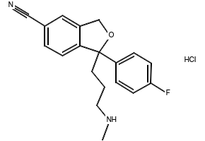 RAC DESMETHYL CITALOPRAM HYDROCHLORIDE structure, CAS 97743-99-2