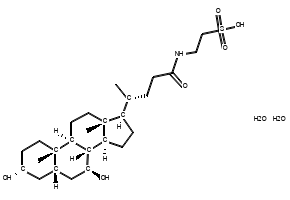 TAUROURSODEOXYCHOLATE DIHYDRATE (TUDCA DIHYDRATE; UR 906 DIHYDRATE; TAUROLITE DIHYDRATE) structure, CAS 117609-50-4
