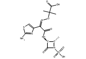 L-Arginine,mixt. with2-[[(Z)-[1-(2-amino-4-thiazolyl)-2-[[(2S,3S)-2-methyl-4-oxo-1-sulfo-3-azetidinyl]amino]-2-oxoethylidene]amino]oxy]-2-methylpropanoicacid structure, CAS 104184-69-2