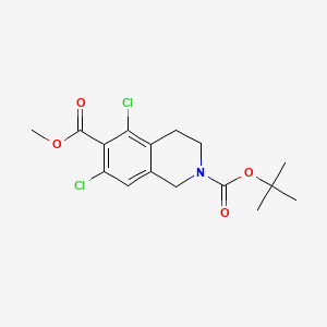 5,7-dichloro-3,4-dihydro-2,6(1H)-Isoquinolinedicarboxylic acid, 2-(1,1-dimethylethyl) 6-methyl ester structure, CAS 851784-80-0