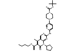4-{6-[8-CYCLOPENTYL-6-(1-ETHOXY-VINYL)-5-METHYL-7-OXO-7,8-DIHYDRO-PYRIDO[2,3-D]PYRIMIDIN-2-YLAMINO]-PYRIDIN-3-YL}-PIPERAZINE-1-CARBOXYLIC ACID TERT-BUTYL ESTER structure, CAS 571189-10-1