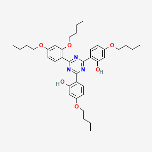 2,4-Bis[2-hydroxy-4-butoxyphenyl]-6-(2,4-dibutoxyphenyl)-1,3,5-triazin structure, CAS 208343-47-9