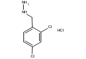 [(2,4-dichlorophenyl)methyl]hydrazine hydrochloride structure, CAS 879645-40-6