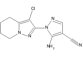 5-Amino-1-(3-chloro-4,5,6,7-tetrahydropyrazolo[1,5-a]pyridin-2-yl)-1H-pyrazole-4-carbonitrile structure, CAS 149978-57-4