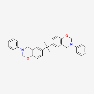 6,6'-(propane-2,2-diyl)bis(2-phenyl-3,4-dihydro-2H-benzo[e][1,3]oxazine) structure, CAS 154505-70-1