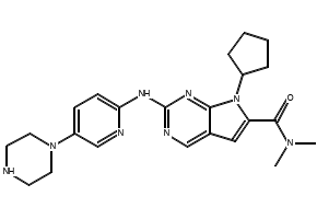 7-cyclopentyl-2-[(5-piperazin-1-ylpyridin-2-yl)amino]-N,N-bis(trideuteriomethyl)pyrrolo[2,3-d]pyrimidine-6-carboxamide structure, CAS 1328934-40-2