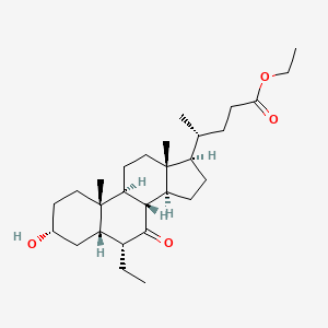 (3α,5β,6α)-6-ethyl-3-hydroxy-7-oxo-cholan-24-oicacid ethylester structure, CAS 459789-97-0