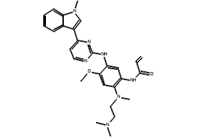 N-(2-((2-(Dimethylamino)ethyl)(methyl)amino)-4-methoxy-5-((4-(1-methyl-1H-indol-3-yl)pyrimidin-2-yl) structure, CAS 2919324-15-3
