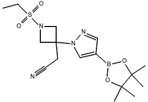 3-Azetidineacetonitrile, 1-(ethylsulfonyl)-3-[4-(4,4,5,5-tetramethyl-1,3,2-dioxaborolan-2-yl)-1H-pyrazol-1-yl]- structure, CAS 1919837-50-5