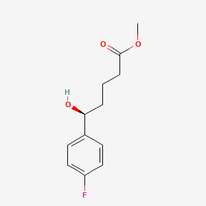 Benzenepentanoic acid, 4-fluoro-δ-hydroxy-, methyl ester, (δS)- structure, CAS 870634-36-9
