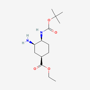 (1R,3R,4S)-3-Amino-4-(Boc-amino)cyclohexane-carboxylic acid ethyl ester structure, CAS 1392745-41-3