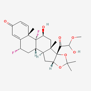 (6α,11β,16α)-6,9-Difluoro-11,21-dihydroxy-21-Methoxy-16,17-[(1-Methylethylidene)bis(oxy)]-pregna-1,4-diene-3,20-dione structure, CAS 62013-83-6